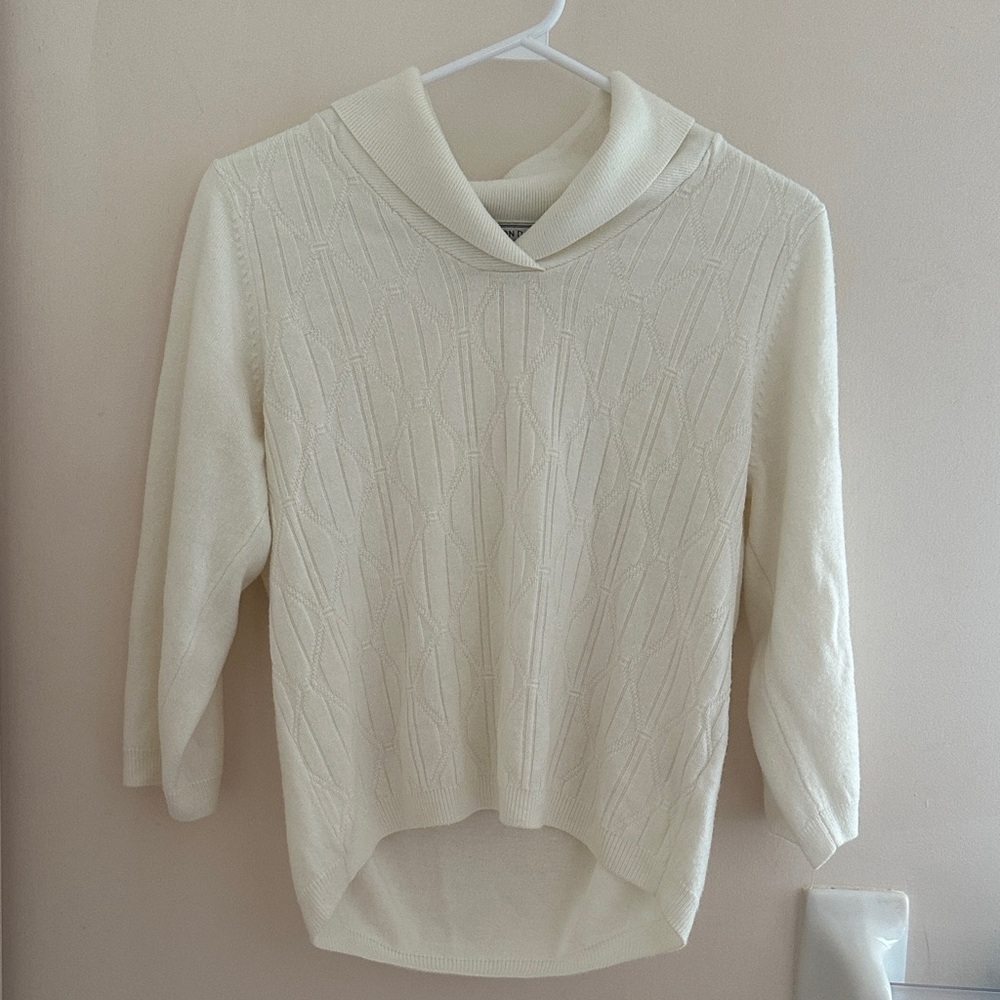 Allison Daley Cream Cowl Neck Sweater